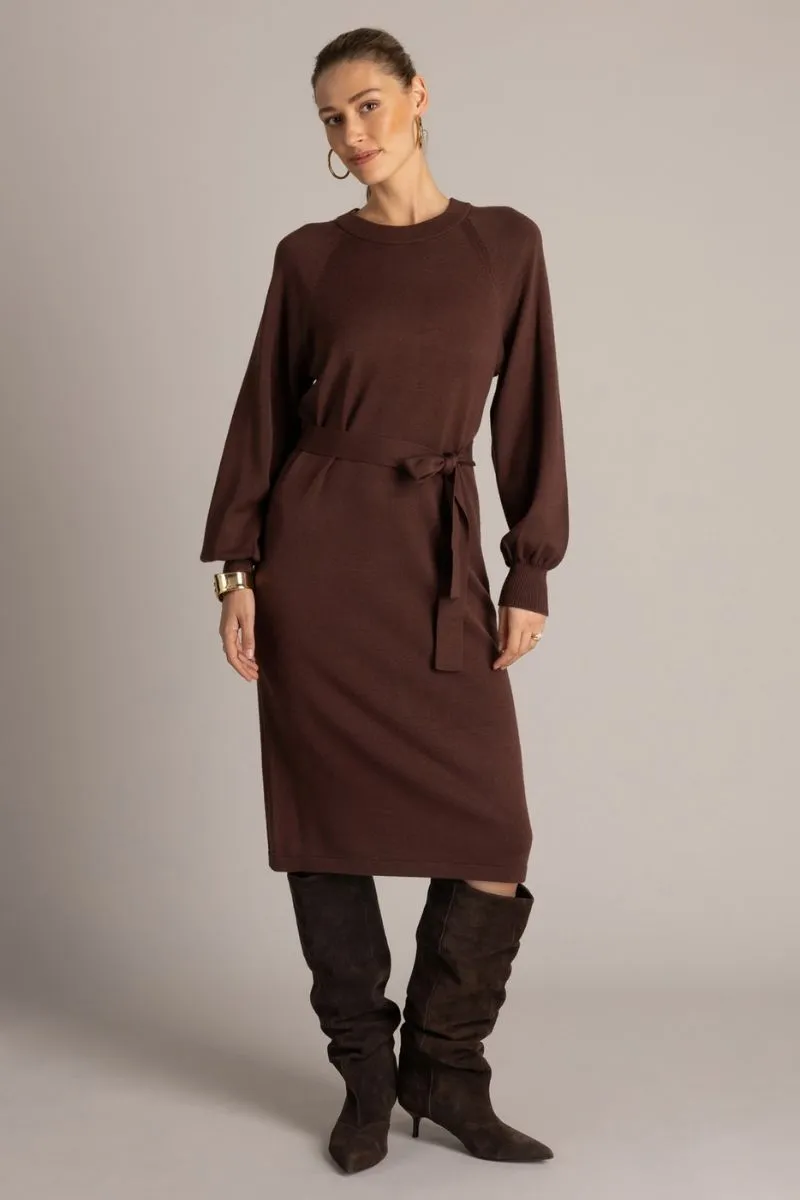 Yest Neva Essential Jurk in red brown